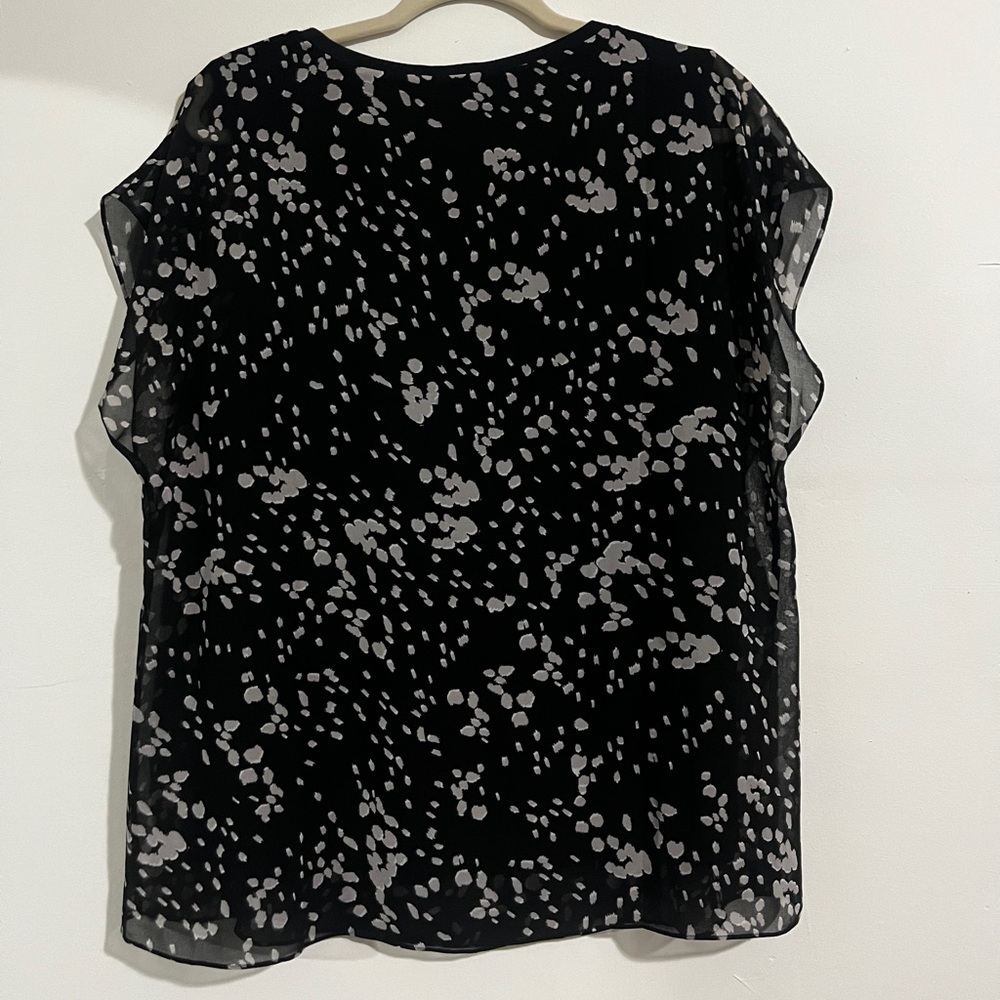 CAbi Black and White Sheer Blouse - Picture 5 of 5